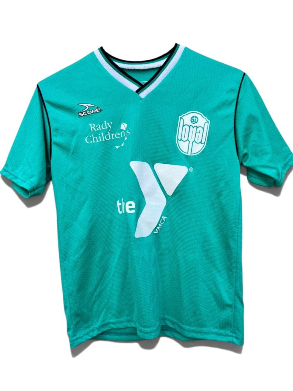 San Diego Loyal SC Soccer Jersey Youth Large YL Green Score YMCA #12